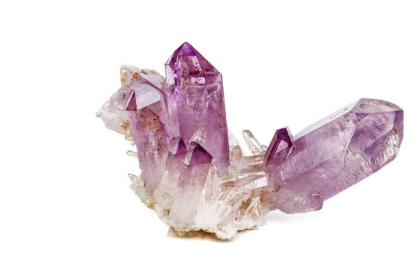 istock Amethyst Crystal Druse  macro mineral on white background 1092172146