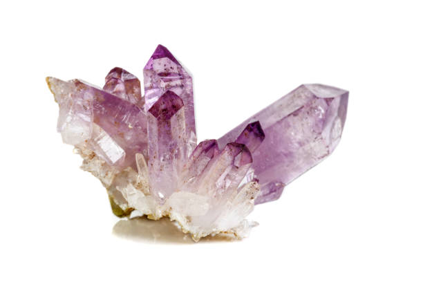 istock Amethyst Crystal Druse  macro mineral on white background 1092172188