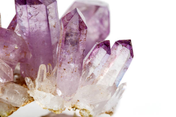 istock Amethyst Crystal Druse  macro mineral on white background 1092172216
