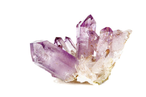 istock Amethyst Crystal Druse  macro mineral on white background 1092172230