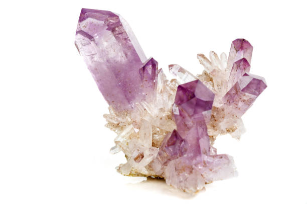 istock Amethyst Crystal Druse  macro mineral on white background 1092173288