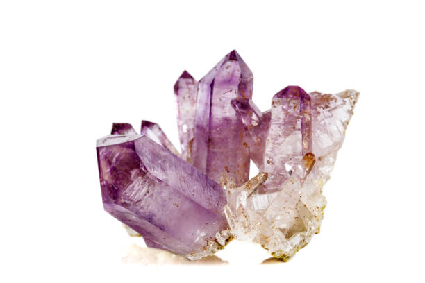 istock Amethyst Crystal Druse  macro mineral on white background 1092173316