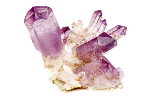 istock Amethyst Crystal Druse  macro mineral on white background 1092173358