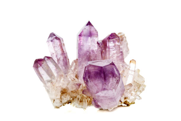 istock Amethyst Crystal Druse  macro mineral on white background 1092173428
