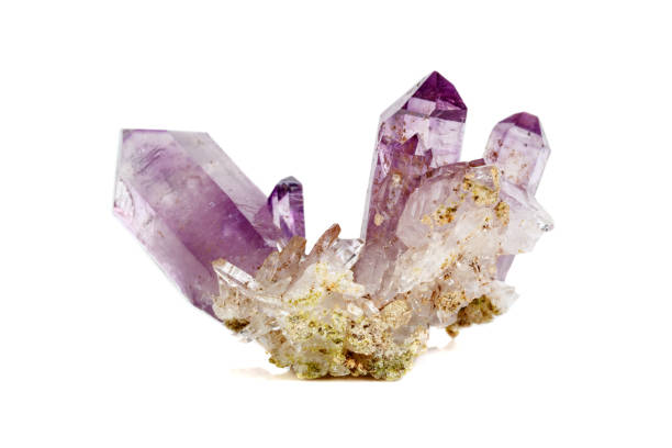 istock Amethyst Crystal Druse  macro mineral on white background 1092173438