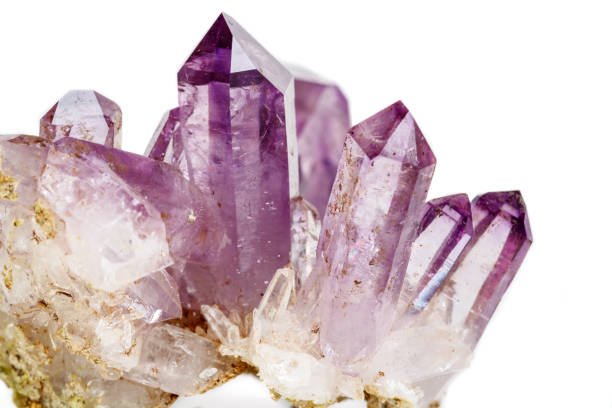 istock Amethyst Crystal Druse  macro mineral on white background 1092173462