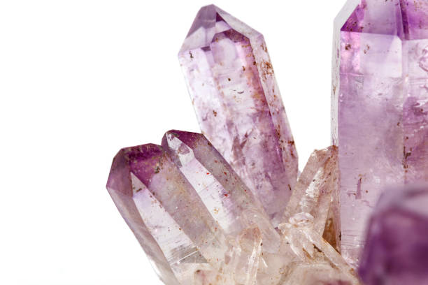 istock Amethyst Crystal Druse  macro mineral on white background 1092173484