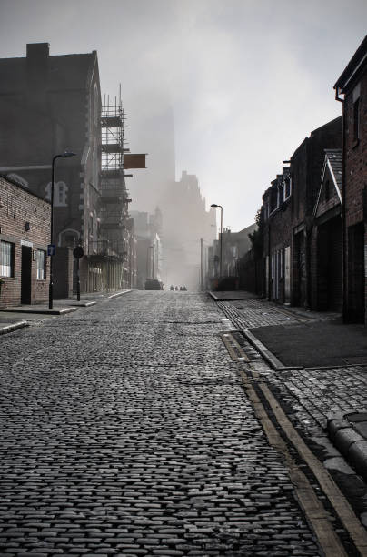 Foggy sunset in Liverpool, Pilgrim Street