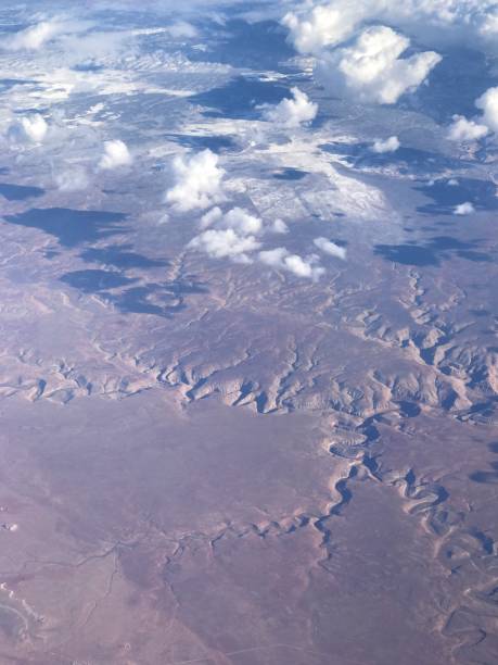 istock Aerial view of clouds and and mountains 1092176356