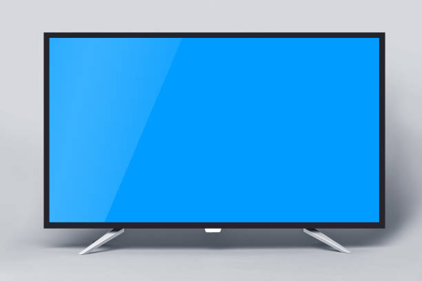 istock Modern TV or PC monitor on gray background. 1092182004