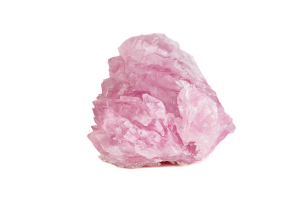 istock Macro mineral stone Rose quartz on white background 1092193182