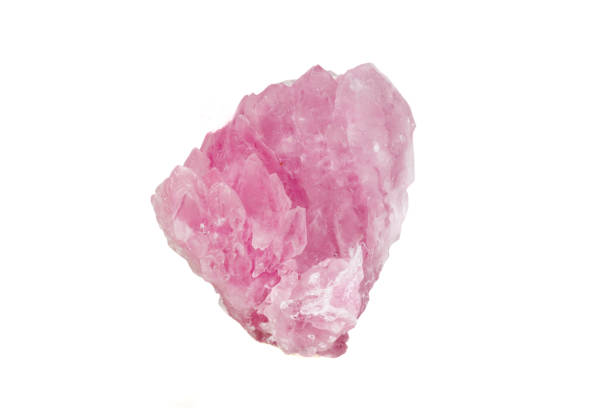 istock Macro mineral stone Rose quartz on white background 1092193204