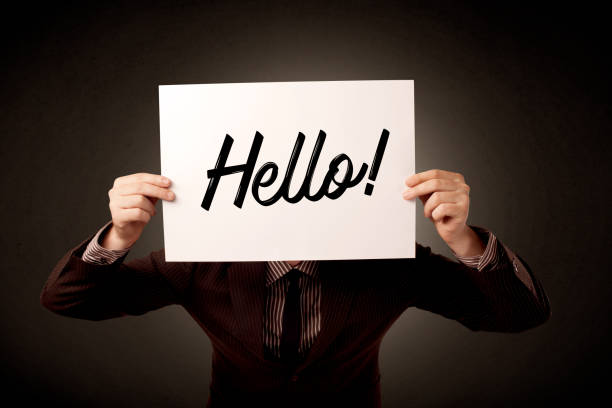 istock Businessman holding paper with greeting 1092194830