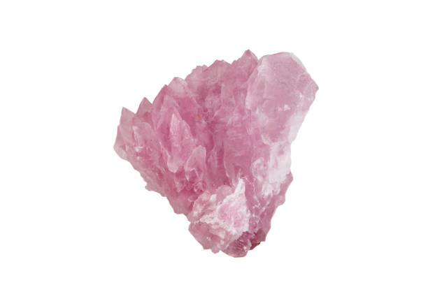 istock Macro mineral stone Rose quartz on white background 1092195052