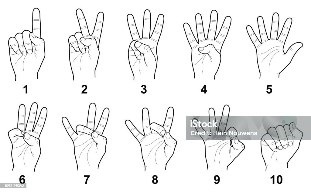 Ilustración de Números De Lenguaje De Señas De Mano y más Vectores Libres  de Derechos de Lenguaje de signos - Lenguaje de signos, Número, Mano -  iStock