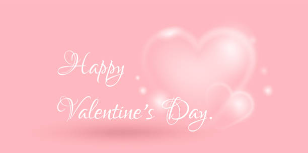 해피 발렌타인 데이, 화이트 심장 모양, 심장, 창조적인 그려진된 손으로 만든 텍스트, 요소, 사랑, 전단지, 초대장, 브로셔, 배너, 포스터, 사랑 스러운 카드 절연 분홍색 배경 - cherry valentine stock illustrations