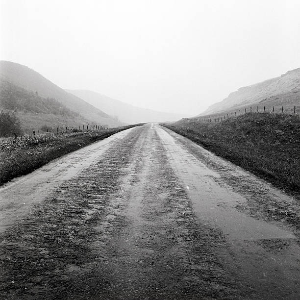istock High country road in a sleet storm 109219708