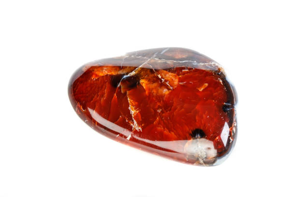 istock Macro mineral stone Cornelian on a white background 1092200788
