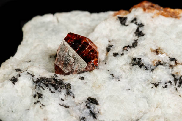 istock Macro Zircon mineral stone on a black background 1092204176