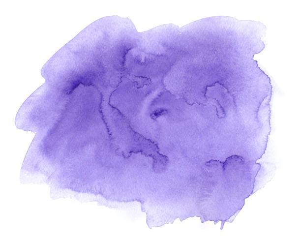 istock Violet watercolor abstract hand paint texture with stains and spots on white paper. Illustration background for design. 1092205784