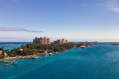Panoramic Aerial View of Paradise Island in the Bahamas