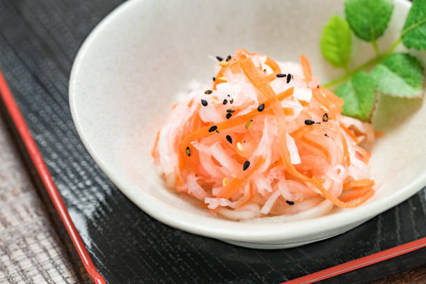 Kohaku-namasu, japanese food Kohaku-namasu, japanese food sunomono stock pictures, royalty-free photos & images