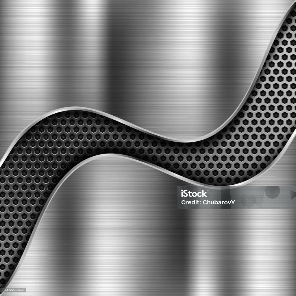 Brushed Metal Texture Scratched Metallic Surface With Perforation Stock ...