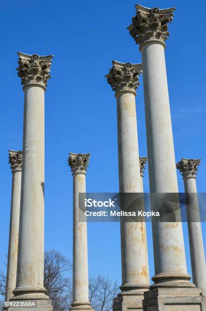 The Capitol Columns In The National Arboretum In Washington Dc Against A Blue Sky Stock Photo - Download Image Now