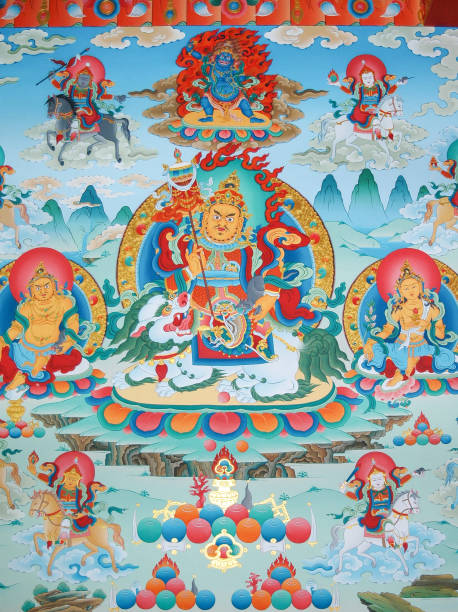 istock Tibetan deities on the icon in the monastery 1092236004
