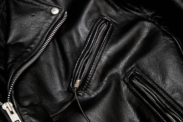 istock police style  black leather jacket detail 1092240280