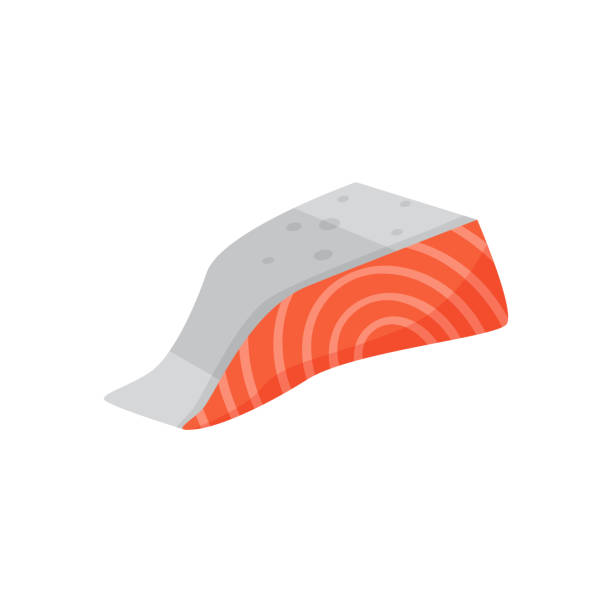 サケの切り身の図。魚、マス - fillet点のイラスト素材／クリップアート素材／マンガ素材／アイコン素材
