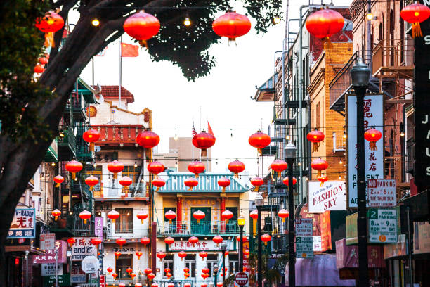 chinatown - san francisco - chinatown san francisco chinatown san francisco county cityscape stock-fotos und bilder