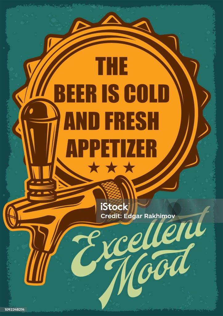 Beer Statement Beerposter Stock Illustration - Download Image Now - Alcohol - Drink ...