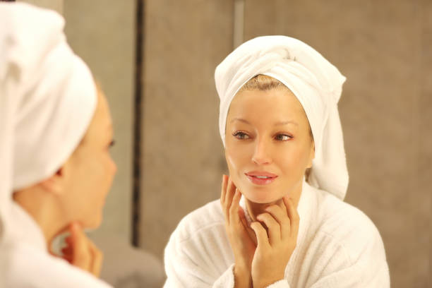 istock Magic anti-aging cream.Applying the cream 1092252206