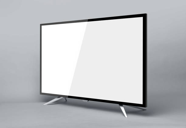 Modern TV or PC monitor on gray background.