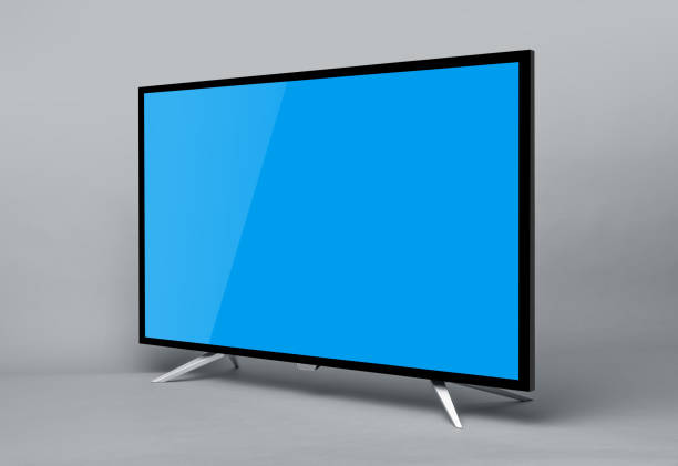 istock Modern TV or PC monitor on gray background. 1092254206