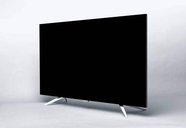 istock Modern TV or PC monitor on gray background. 1092254258