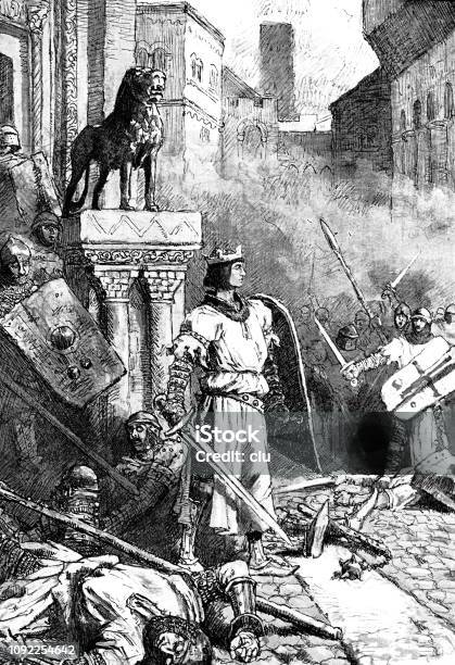 Emperor Heinrich V Opposes The Outcasts Stock Illustration - Download Image Now - 19th Century, 2019, Antique