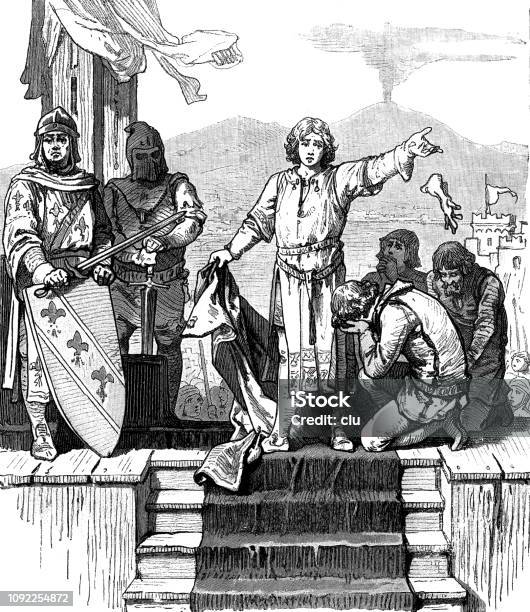 Execution Of Konradin Von Hohenstaufen In Naples 1268 Stock Illustration - Download Image Now