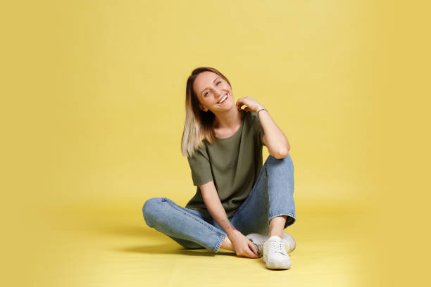 istock Woman siting and posing in studio 1092256318