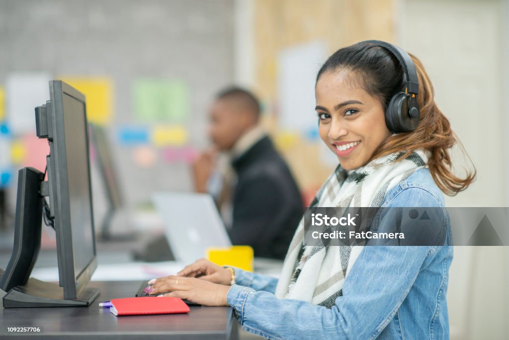 Using Computer Only Using A Computer Stock Photo - Download Image Now - 30-34 Years, Adult ...