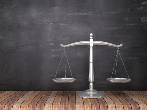 Scales of justice, Symbol of law and justice concept.