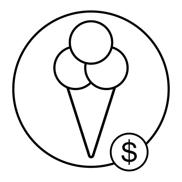Icon ice cream. Flat style. Vector - Vector Icon ice cream. Flat style. Vector - Vector whip cream dollop stock illustrations