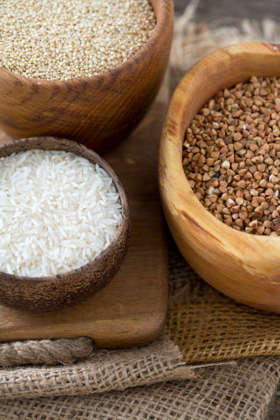 istock rice, quinoa and buckwheat on wooden surface 1092276146