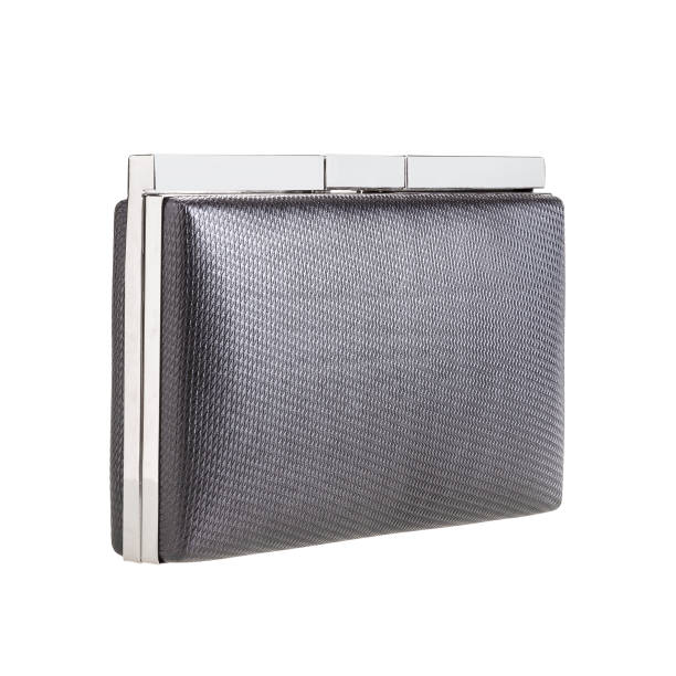 istock Dark gray clutch bag on white background 1092278404