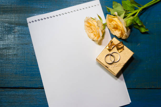 istock box of rings on the table with roses and a note 1092283774
