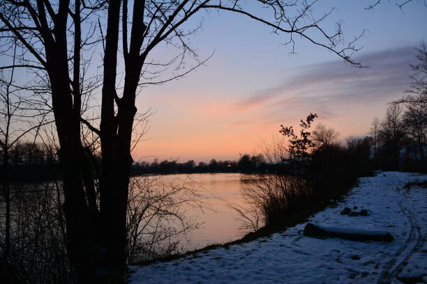 istock Sunset at snowy day 1092295424
