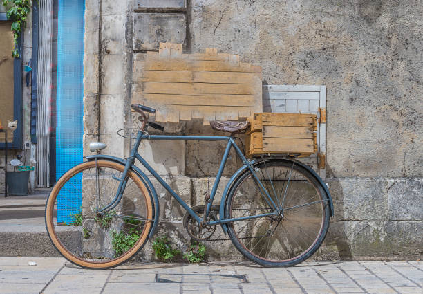 istock Vintage bicycle with old wooden box 1092307178