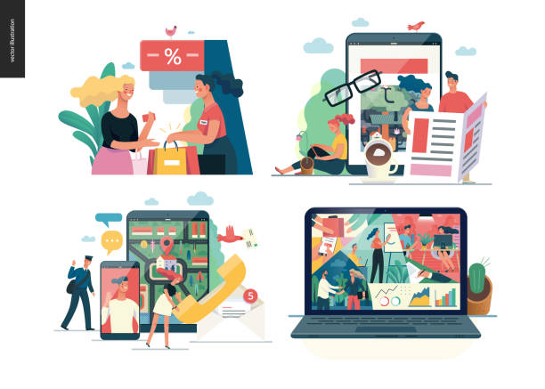 ilustrações, clipart, desenhos animados e ícones de série de negócios - conjunto - teamwork concepts article communication