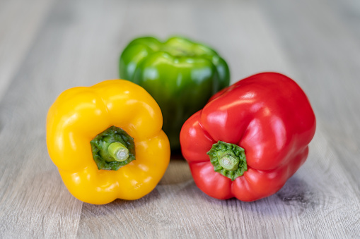 Red, Yellow and Green Bell peppers